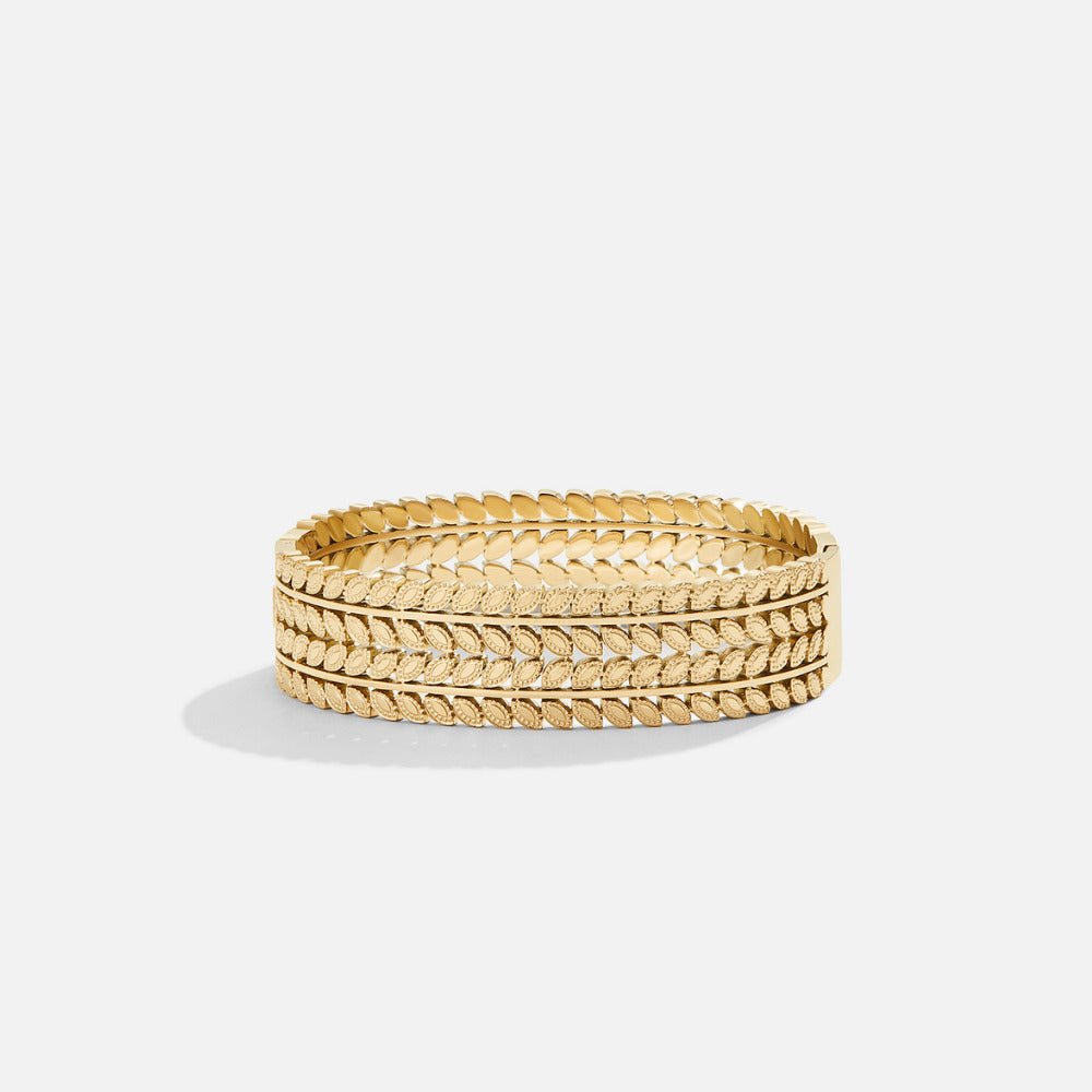 Layered Gold Leaf Bangle - Beautiful Earth Boutique
