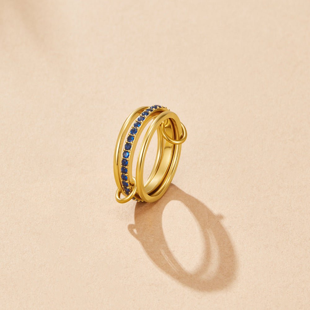 Layered Kaili Blue Crystal Ring - Beautiful Earth Boutique