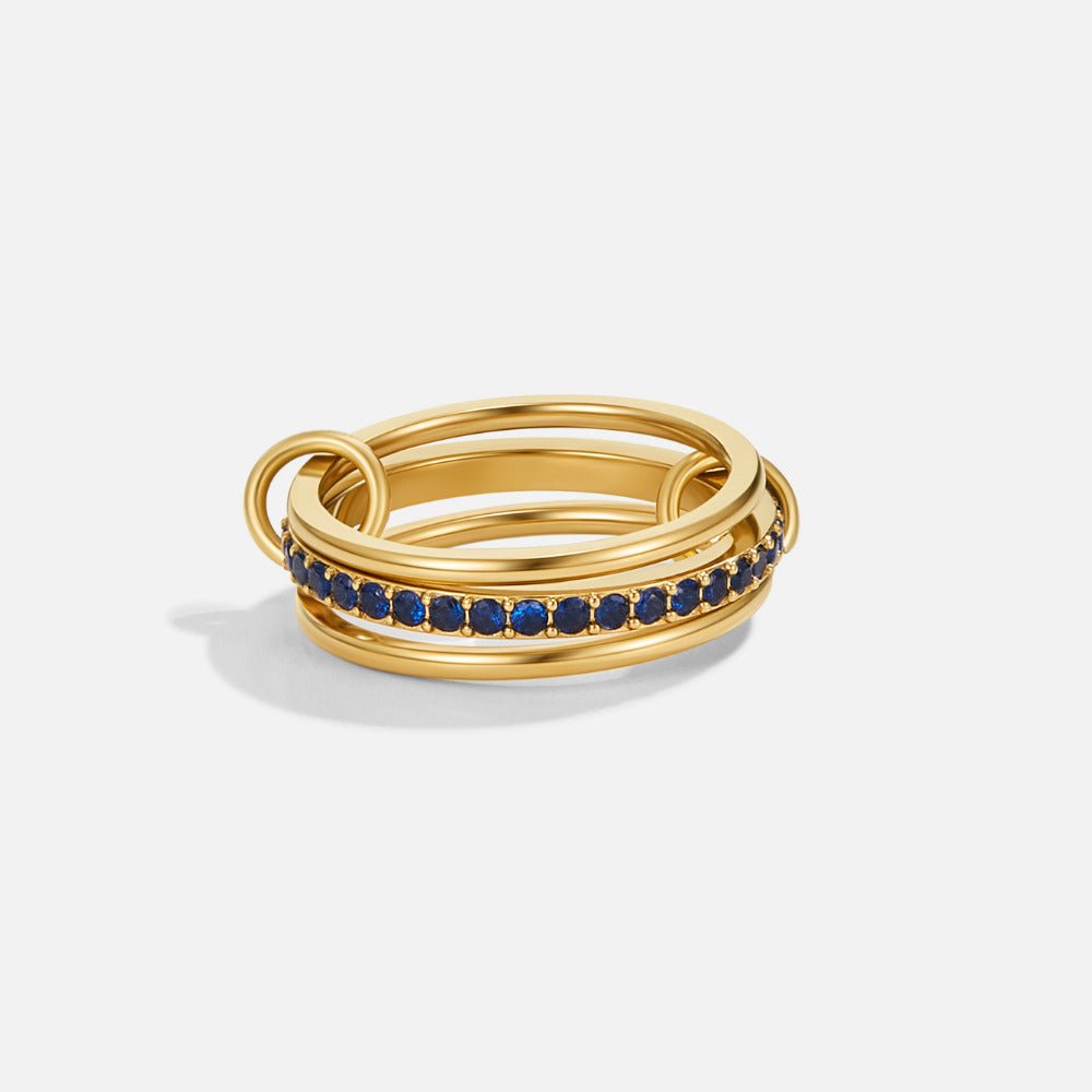 Layered Kaili Blue Crystal Ring - Beautiful Earth Boutique