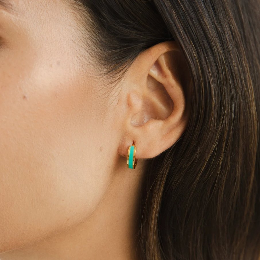 Leigh Teal Hoop Earrings - Beautiful Earth Boutique