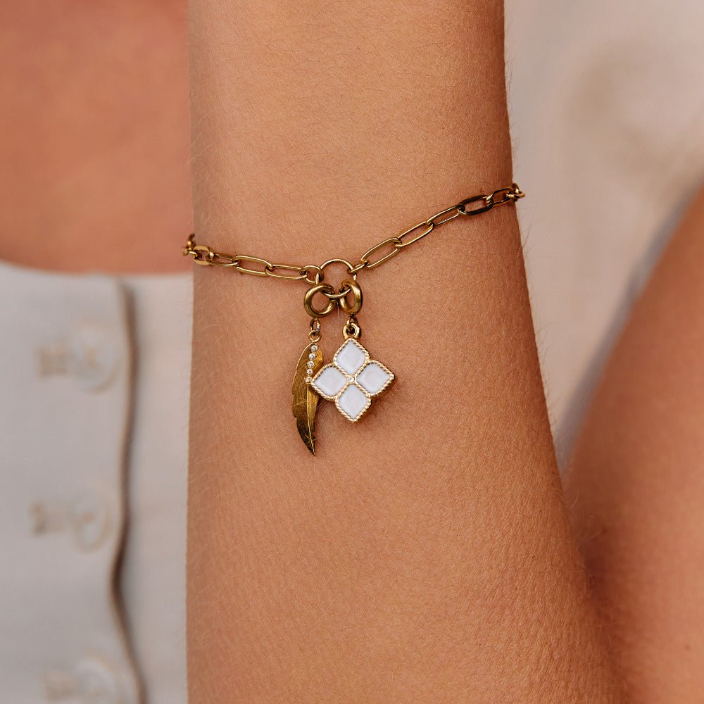 Lucky Crystal Clover Leaf Charm - Beautiful Earth Boutique