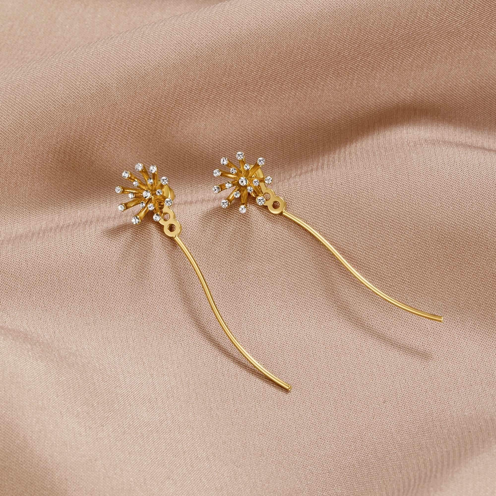 Make A Wish Dandelion 18K Gold Earrings - Beautiful Earth Boutique
