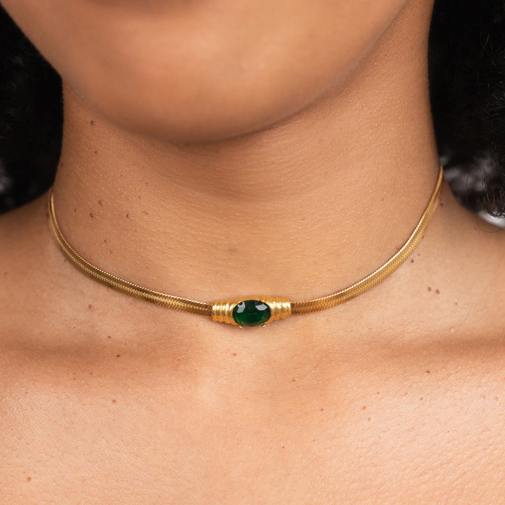 Monica Green Crystal Necklace - Beautiful Earth Boutique