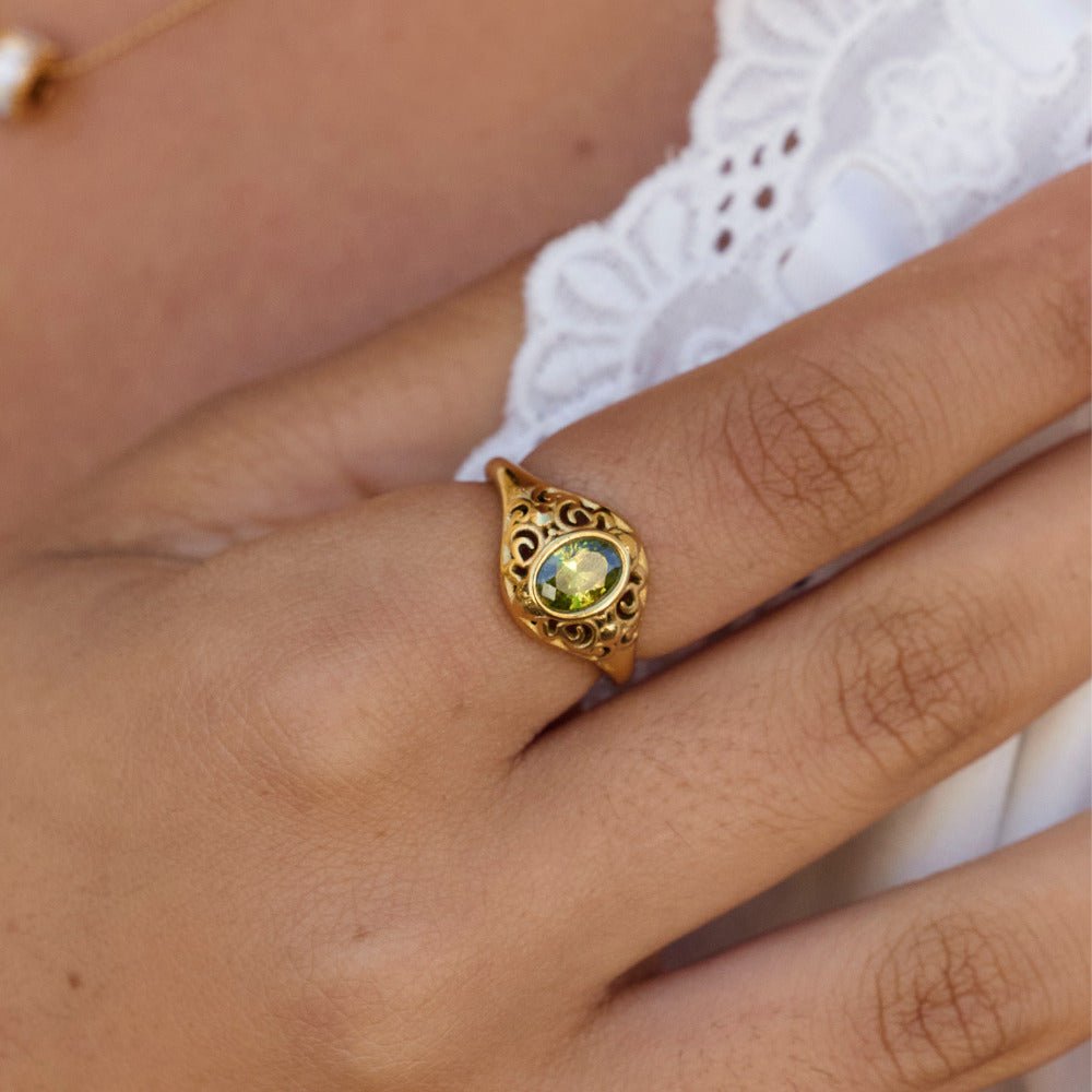 Mystic Emerald Gold Ring - Beautiful Earth Boutique