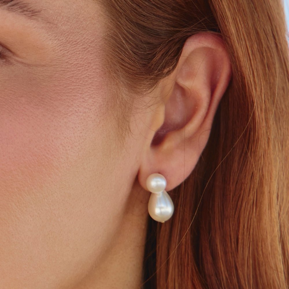 Pearl Duo Drop Earrings - Beautiful Earth Boutique