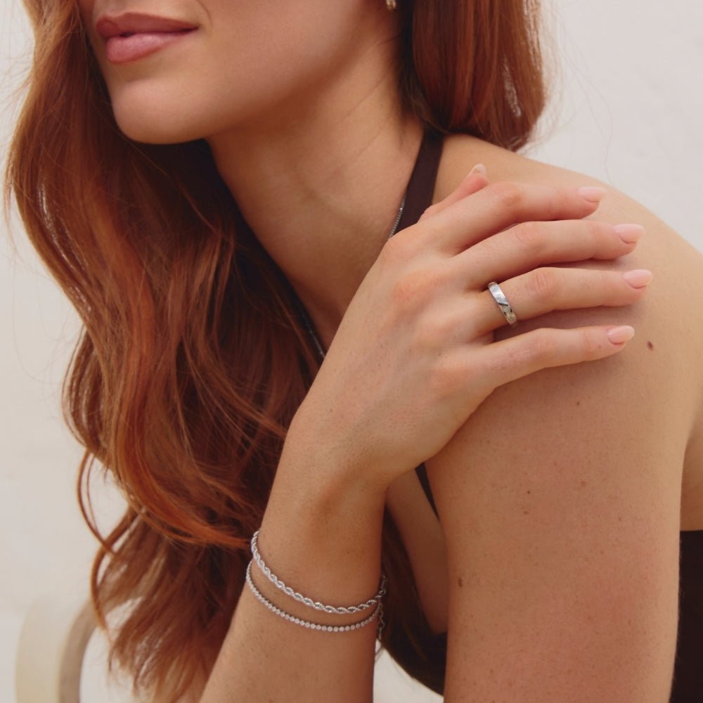 "Seascape" Engraved Silver Band Ring - Beautiful Earth Boutique