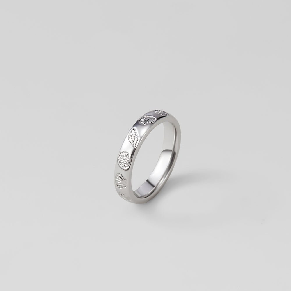 "Seascape" Engraved Silver Band Ring - Beautiful Earth Boutique