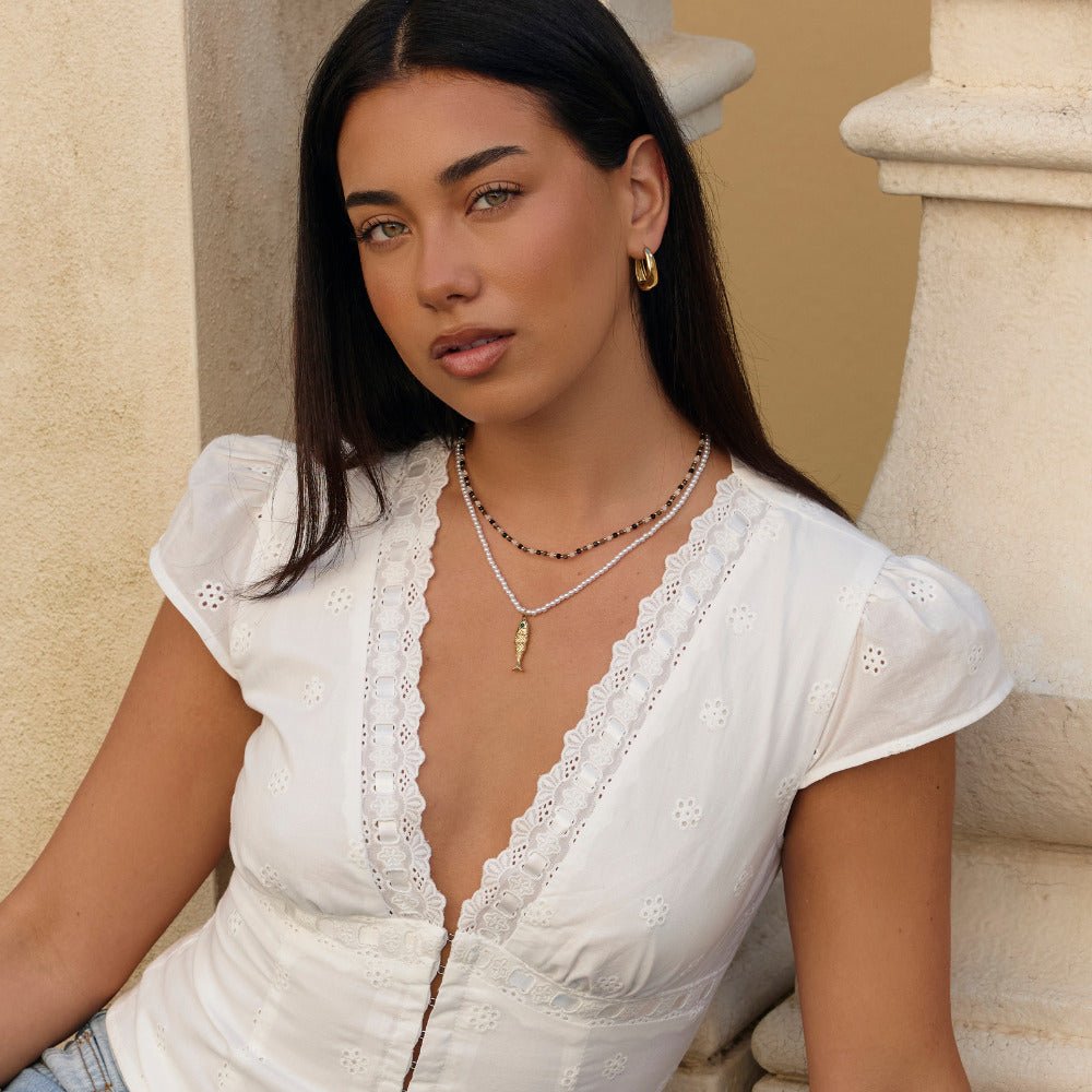 Serene Monochrome Bead Necklace - Beautiful Earth Boutique