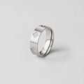 Silver Crystal Clover Band Ring - Beautiful Earth Boutique