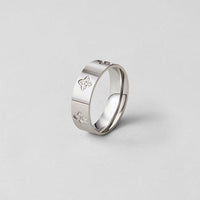 Silver Crystal Clover Band Ring - Beautiful Earth Boutique