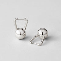 Silver Dumbbell Hoop Earrings - Beautiful Earth Boutique