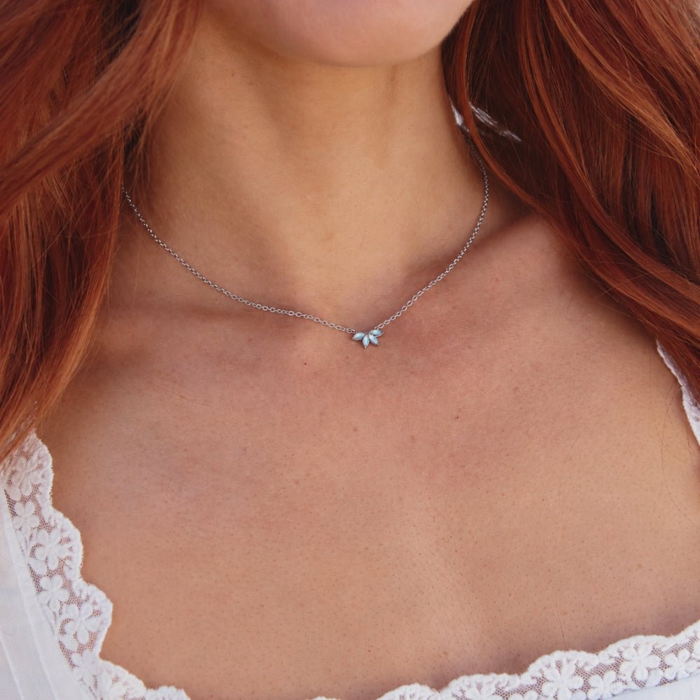 Silver Marquise Petal Necklace - Beautiful Earth Boutique