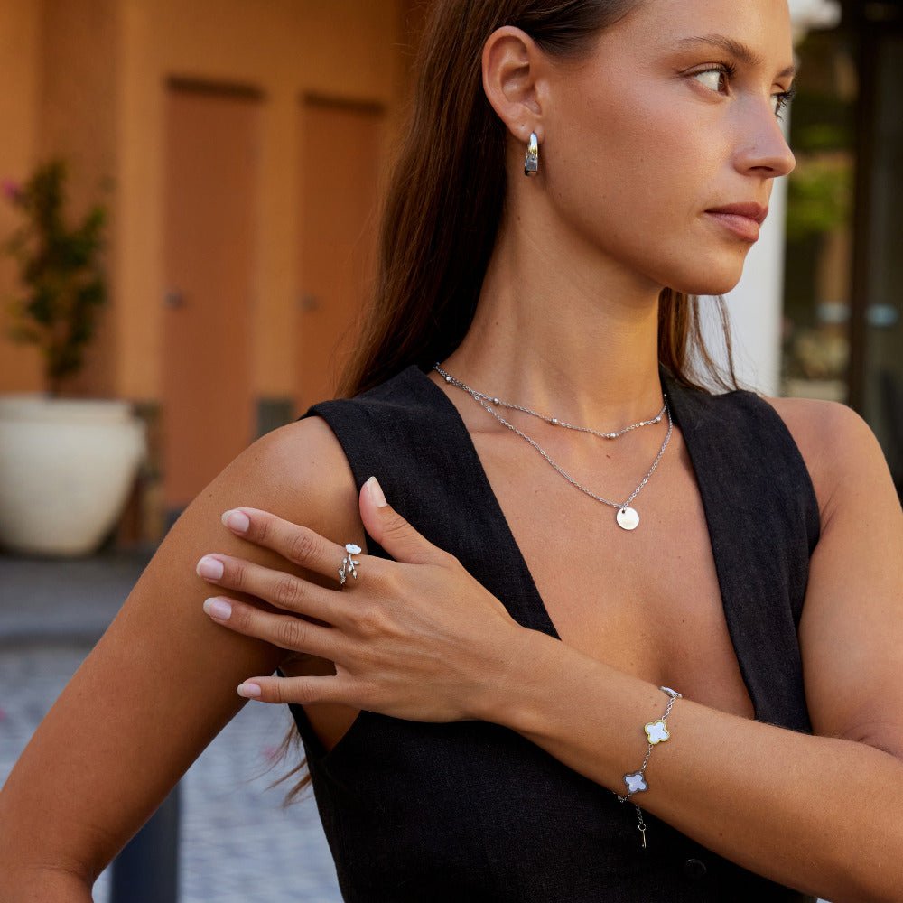 Silver White Blossom Flower Ring - Beautiful Earth Boutique