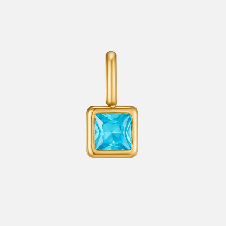 Square Pendant Birthstone Necklace - Beautiful Earth Boutique