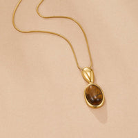 Tiger Eye Stone Long Necklace - Beautiful Earth Boutique