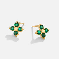 Tiny Emerald Petal Stud Earrings - Beautiful Earth Boutique