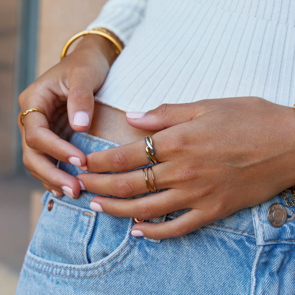 Twisted Ella Two - Toned Ring - Beautiful Earth Boutique