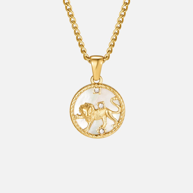 White Shell Zodiac Coin Necklace - Beautiful Earth Boutique