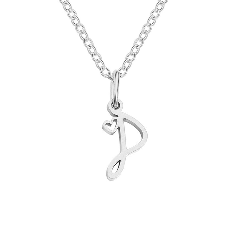 Silver Letter Heart Necklace - Beautiful Earth Boutique