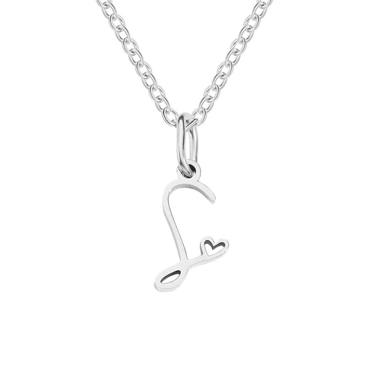 Silver Letter Heart Necklace - Beautiful Earth Boutique